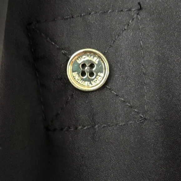 Michael Kors Blouse 2X Zip Pockets V Neck Quiet Luxury Dark Academia Soft Girl - Picture 8 of 12